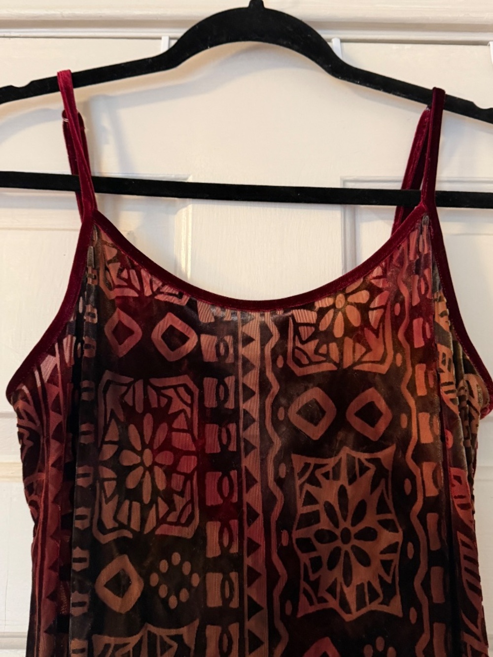 Vintage Diamond Tea Velvet Maxi Sheath Dress Women's Small 90s Y2K Whimsigoth. - Picture 2 of 5